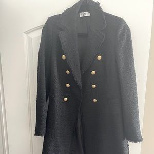 Long Zara tweed blazer.